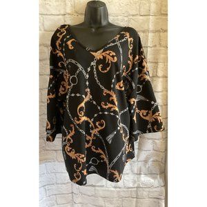 Unique Goddess Women’s V Neck And V Back Black Flouce Sleeves Casual